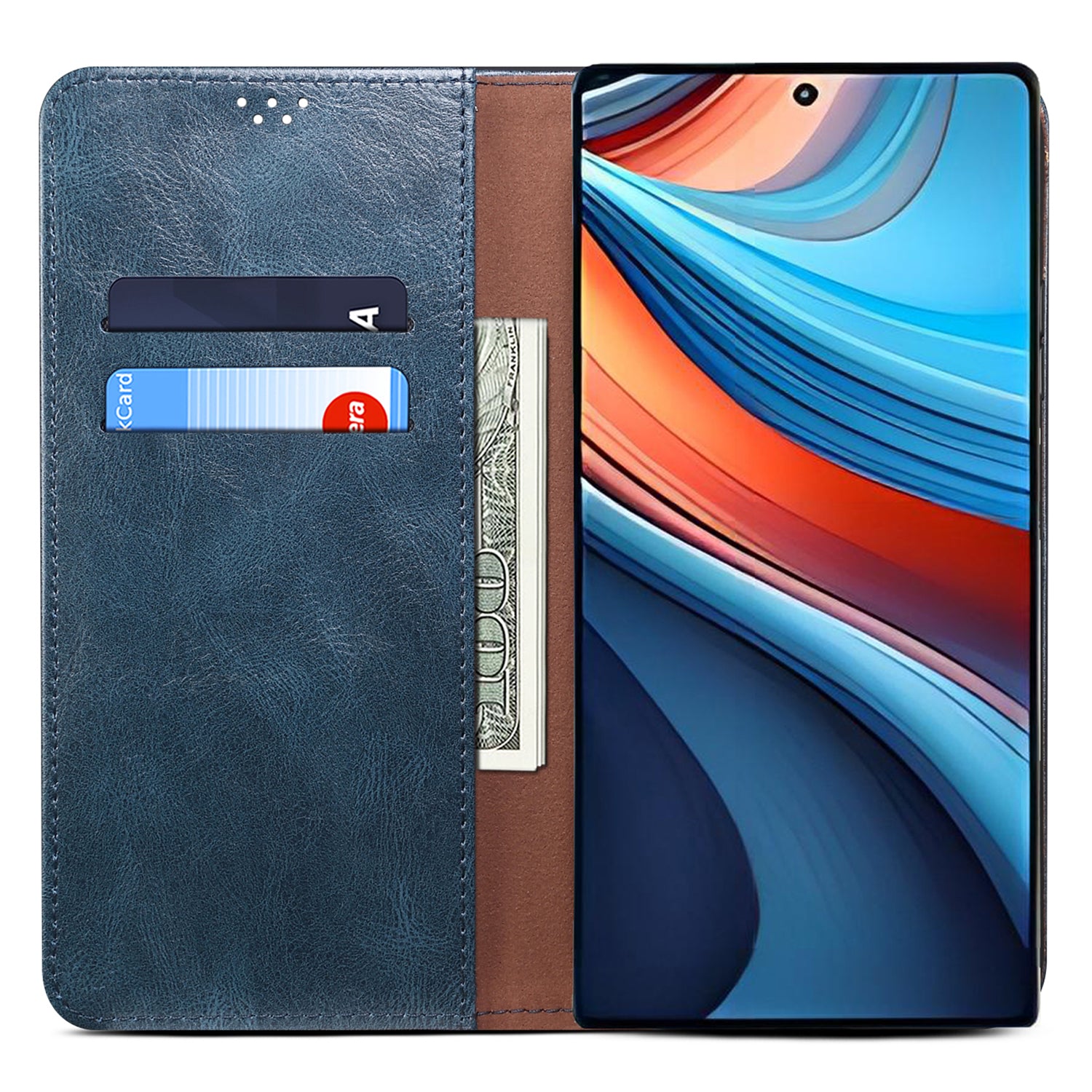 For Xiaomi Redmi Note 13R Pro 5G PU Leather Wallet Phone Case Magnetic Protect Cover - Blue For Xiaomi Redmi Note 13R Pro 5G PU Leather Wallet Phone Case Magnetic Protect Cover - Blue